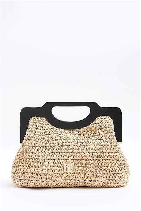 Buy River Island Beige Chunky Raffia Clutch from the Next UK .